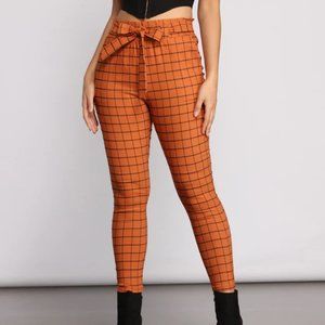 ISO: Windsor High Waist Paperbag Window Pane Pants